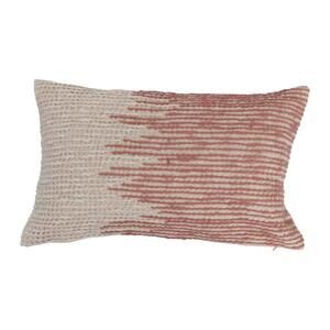 NEW CREATIVE CO-OP lumbar embroidered pillow in cream & rose